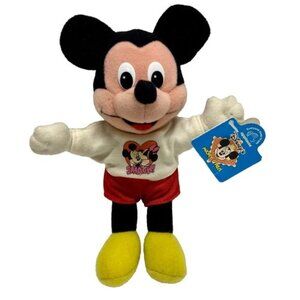 Vintage Disney Mickey Mouse Plush 9" Applause W/Tags Smack Kissing Minnie Shirt